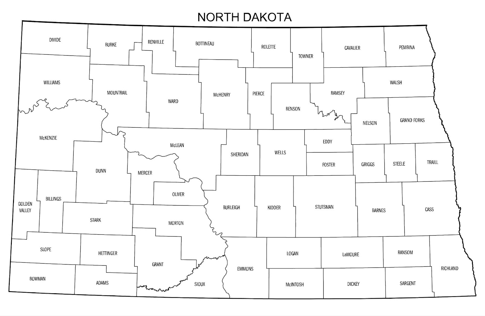 Printable-map-of-north-dakota