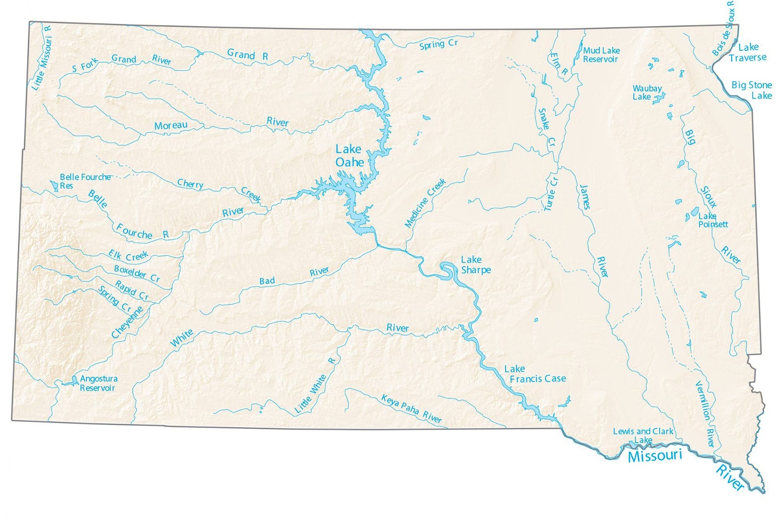 South-dakota-rivers-map