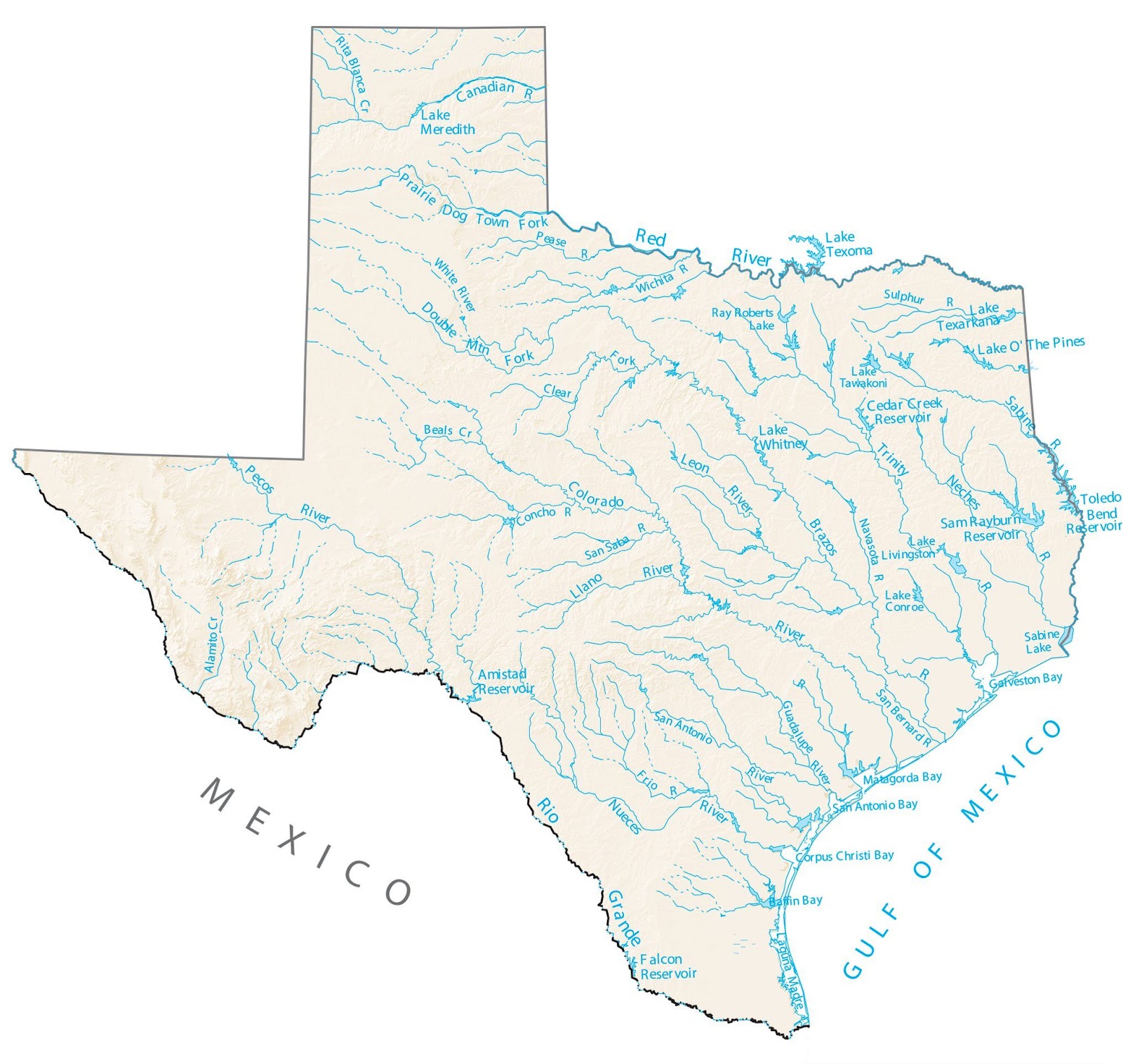 Texas-rivers-map
