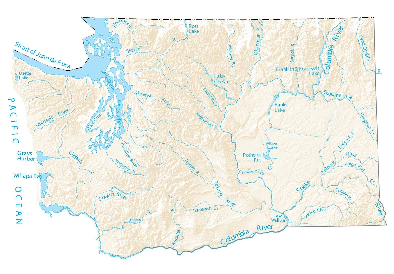 Washington-rivers-map